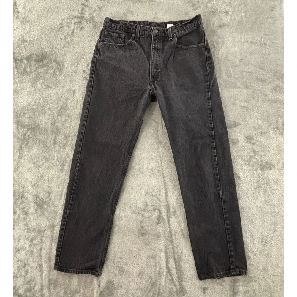 Vintage 90s Levis 505 Regular Fit‎ Straight Leg Jeans Mens 38x32 Black Denim USA